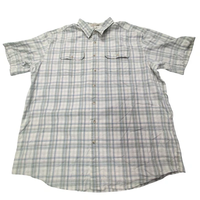Chemise L.L. Bean à carreaux crème et kaki manches courtes taille XXL Homme - Photo 1/4