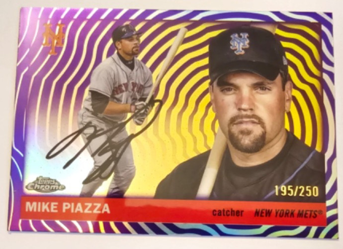 2025 Topps Chrome Platinum Mike Piazza Purple Vibrations Refractor 195/250 NM