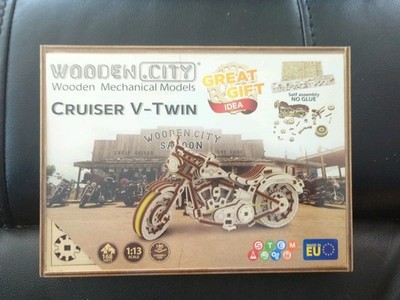 WOODEN.CITY Cruiser 3D Motorcycle Cruiser V-Twin Motorcycle Building Kit