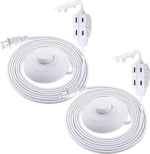K KASONIC - Extension Cord with On/Off Switch, 9 Feet 3 Outlets Power White 