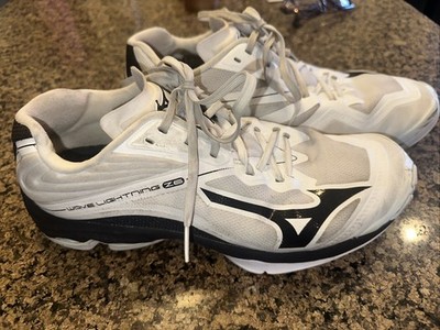 Mizuno Wave Lightning Z6 Volleyball Shoes Women Sz 10 White Black Strip Athletic