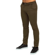 Enzo Mens Chino Trousers Slim Fit Skinny Stretch Cotton Pants Jeans All UK Sizes