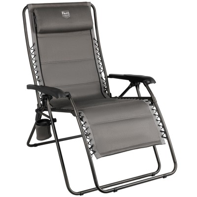 Balsam Deluxe Zero Gravity Lounger Oversize Outdoor Recliner Chair, Grey