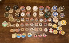 Huge Lot 62 Vintage Wood Sewing Thread Spools...