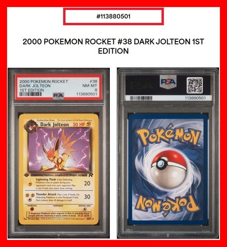 Dark Jolteon (1st Edition) graded PSA 8 for sale on eBay