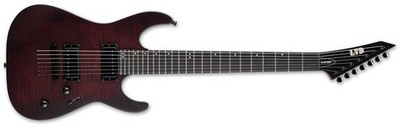 ESP LTD M-207B DX 7-String Baritone Electric Guitar in Crimson Satin