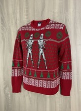 Star Wars Sweater Men  s Med Red Christmas Ugly Stormtrooper Dark Side Party EUC