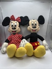 Vintage Disney Parks Mickey Minnie Mouse 16 in Plush Stuffed Animal Set- READ