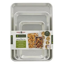Nordic Ware Naturals Aluminum 3 Piece Sheet Pan Set, Jelly Roll