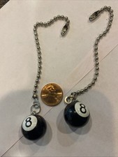 Vintage Pool Ball Billiards 8 Ball Fan Pull S...