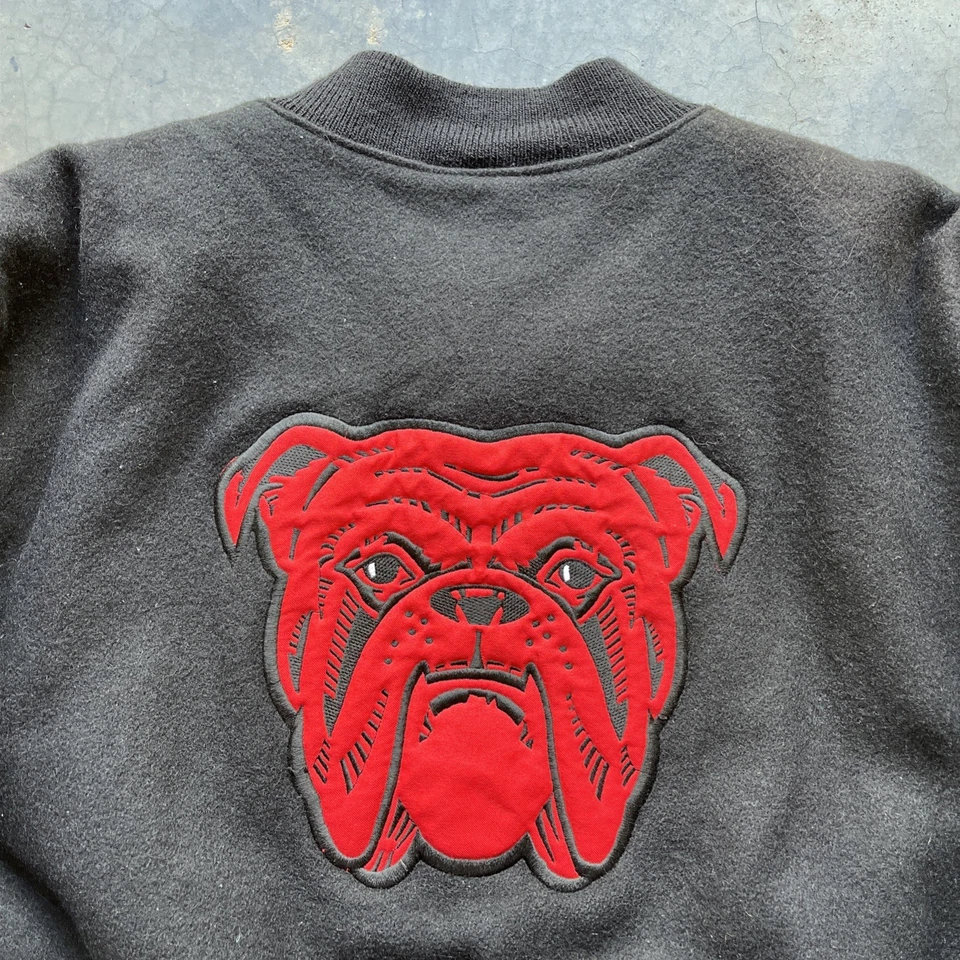 Vintage 90s Red Dog Beer Varsity Promo Leather Sleeve Embroidered Jacket Size XL - Image 3 of 4