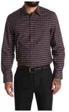 Calvin Klein Mens Full Sleeves Dress Shirt in Plum Noir Sz XXL