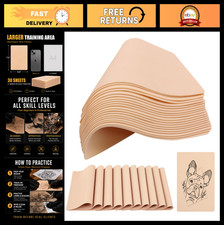 30Pcs Double-Sided Tattoo Practice Skin - Soft 8x6in Fake Skin for Artists