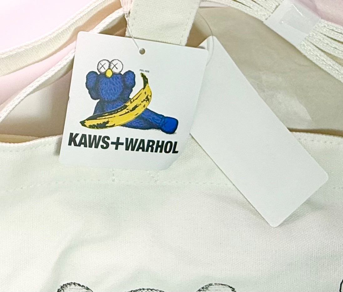 UNIQLO KAWS Andy Warhol Tote Bag 2Way Crossbody Canvas NWT Collab