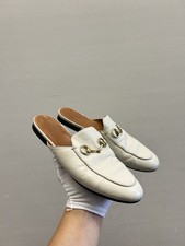 Gucci Princetown Loafers White Jordaan Slide Mule Horse Bit 37 EU 7 US