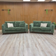 Sofology ‘Remy’ 3 + 2 Seater Sofa Set Chenille Moss Mix with Natural BRAND NEW