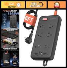 Waterproof Outdoor Power Strip, 6 Ft Extension Cord, 6 Outlets 4 USB Ports, An