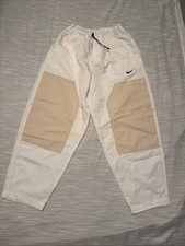Pantalones cortavientos Nike para mujer talla M blanco beige tiro alto DM6209-030