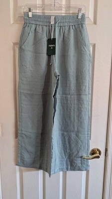 NWT Halara ETHER PS High Waisted Drawstring Wide Leg Casual Linen-Feel Pant