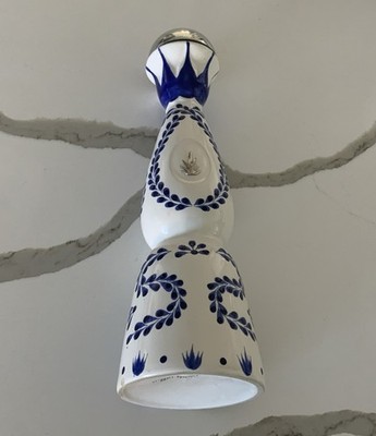 Clase Azul Reposado Empty Blue & White Tequila Bottle 750ml Hand Painted Rare