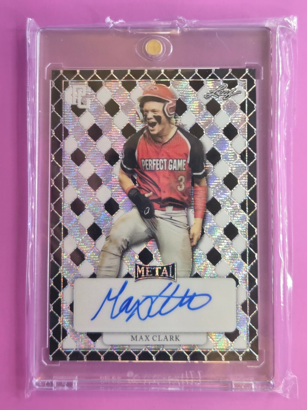 2022 Leaf Perfect Game Max Clark Autograph Black Wave 1 of 1 Production Proof