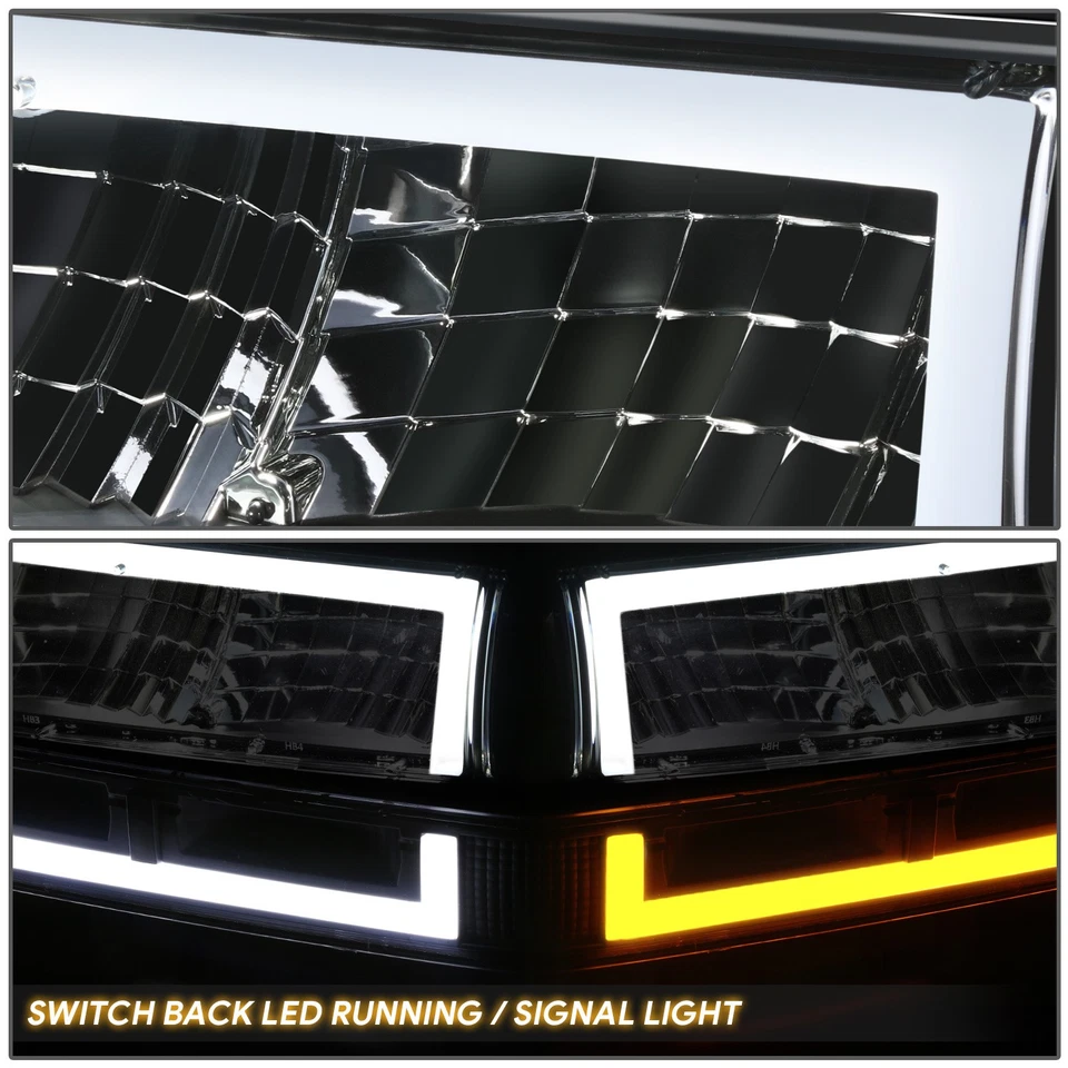 [Señal Switchback L-LED DRL] Para 98-04 Chevy Blazer S10 Faros Negro/Claro Foto 4 de 4