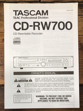 Tascam CD-RW700 CD Recorder Owners / User Manual Original 