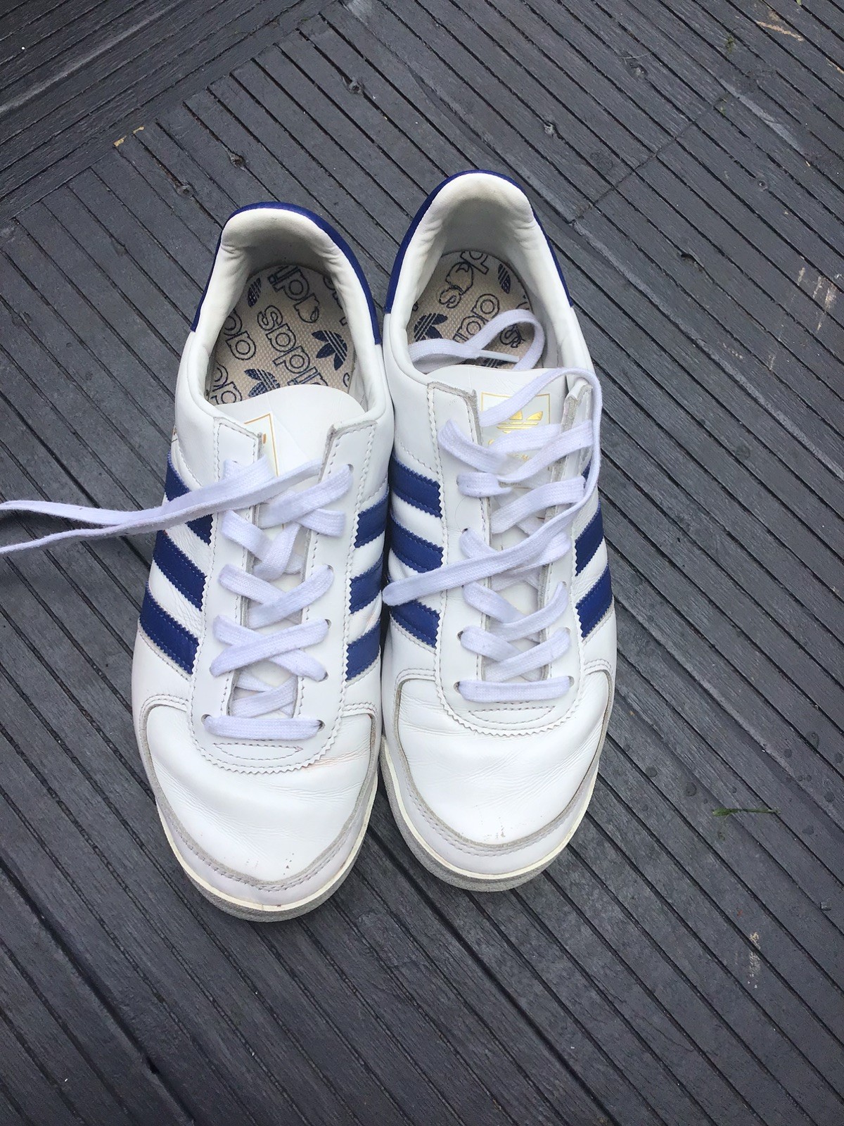 Adidas Originals AS520 White/Blue Trainers UK Size 8.5 Good Condition Used No Bo image 3