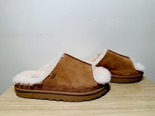 Ugg Greenport suede upper shearling lining slide shoes chestnut NWOB size 8