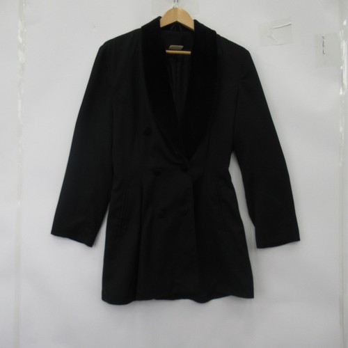 Vintage Charlotte Halton Jacket UK Small Black Blazer Velvet Collar Preloved - Picture 9 of 24