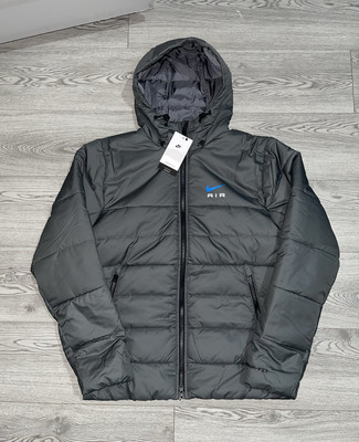 Nike Air Therma Fit Hooded Zip Puffer Jacket Coat Grey Size Medium  FN0251-068 UK