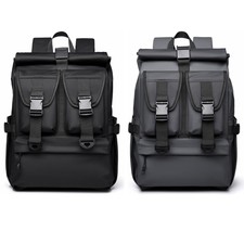 Roll Top Backpack Laptop Rucksack Water-Resistant  Anti-Theft  Stylish HeavyDuty