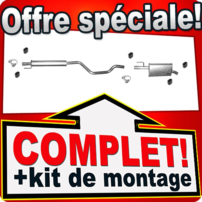 Échappement pour OPEL MERIVA A 1.7 DTi 75CH silencieux arrière en acier aluminisé