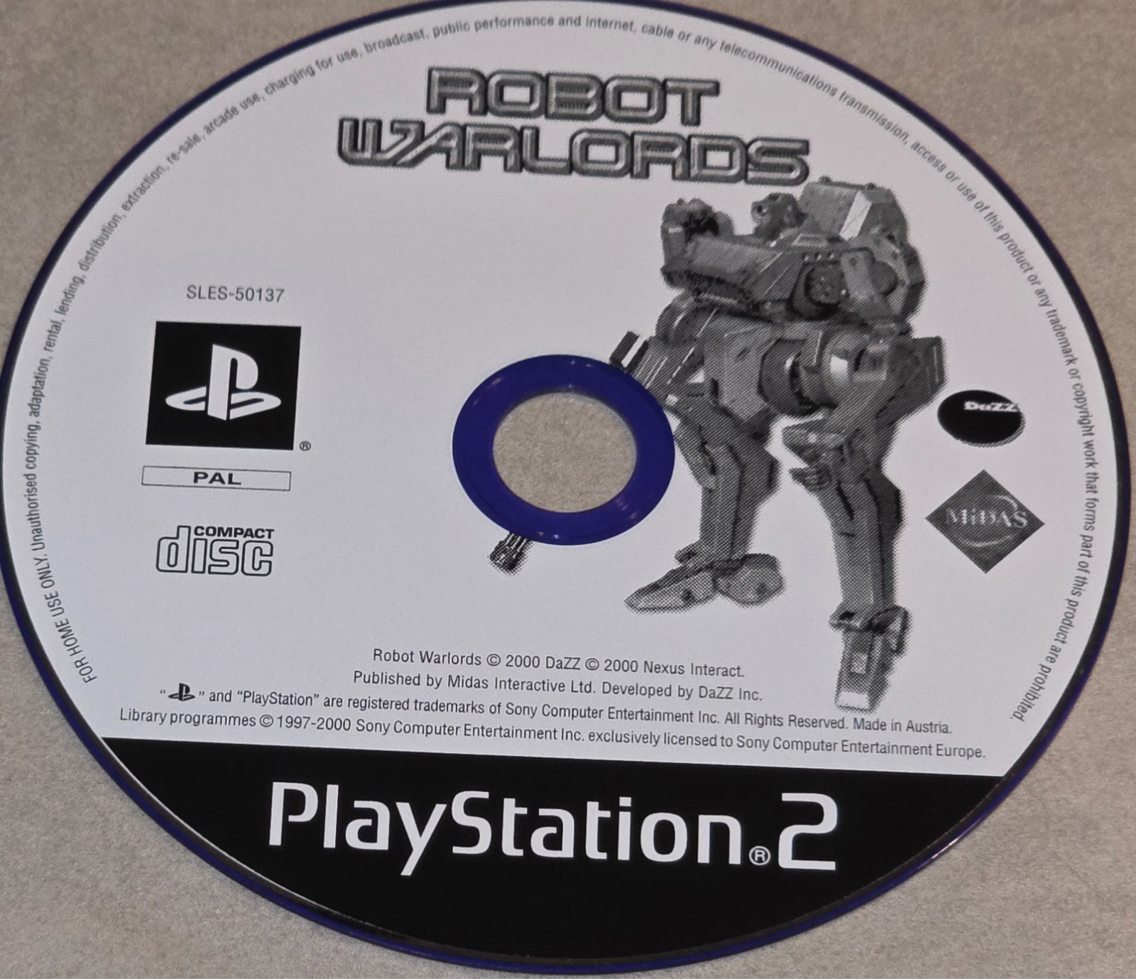 ROBOT WARLORDS PLAYSTATION 2 PS2 ON