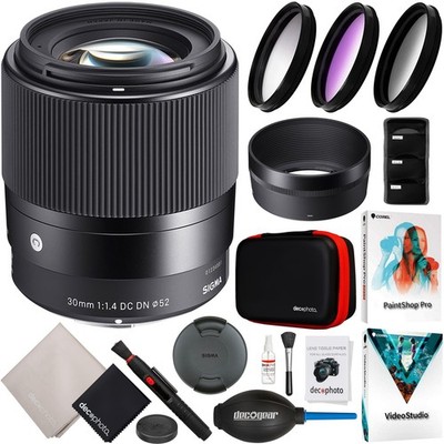 Sigma 30mm F1.4 DC DN Contemporary Lens for Sony E Mount Mirrorless Camera Kit