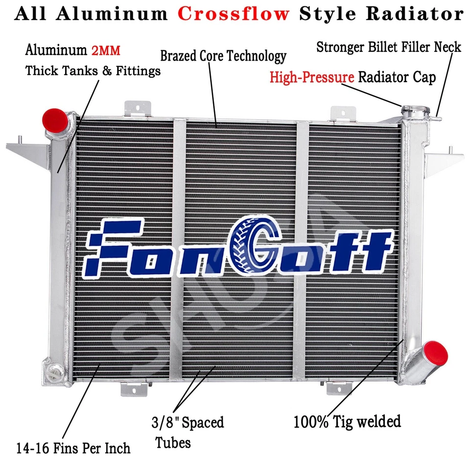 3 Rows Radiator Fit 1989-1993,1992 Dodge D250 D350 W250 W350 Cummins 5.9L Diesel - Изображение 2 из 4