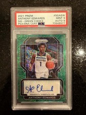 2021 Prizm Anthony Edwards Green Choice Auto 1/8 Number Match Mint 9 Auto 9 Pop2