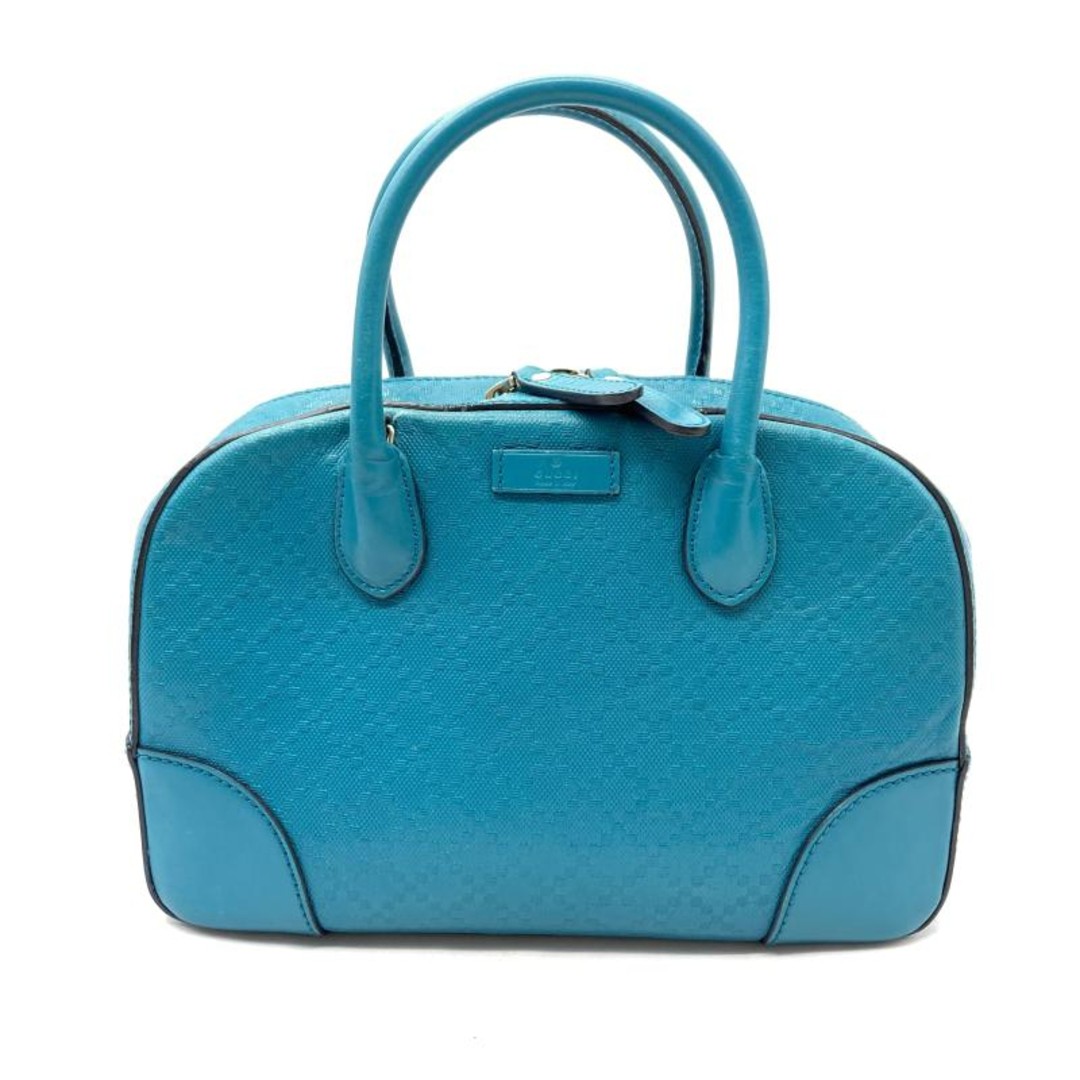 GUCCI Bright Diamante Handbag Blue Used 354224 520981 Ladies Leather Bag