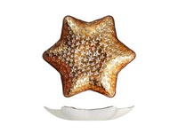 Goldener Glas-Tischmittelpunkt, Goldcosmo, 32,5 Cm, H&h