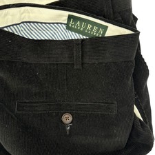 LAUREN Ralph Lauren Mens Black Corduroy Straight Leg Pants Chino Size 40x32