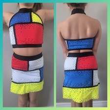 Color block girls dance costume. Girls size 7/8