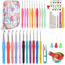 58-Piece Ergonomic Crochet Hook Set 21 Sizes with Case Soft Grip for Comfort