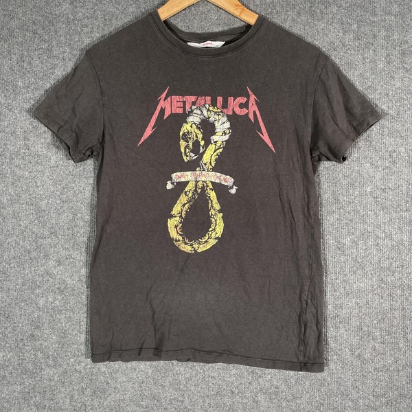 Metallica Shirt Womens XS Grey Band Graphic Rock Supre Retro Tour Tee Casual