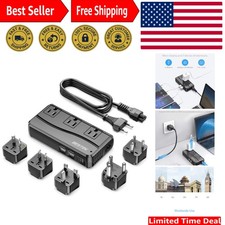 250W Power Converter 3-Outlet and 4-Port USB Travel Voltage Transformer 220V ...