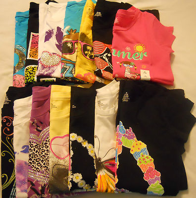 Girls Tee Shirts Print Kids Size XS S M L XL Print New