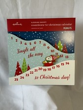 2022 Hallmark Peanuts "Sledding Snoopy" Wood Christmas Advent Countdown Calendar