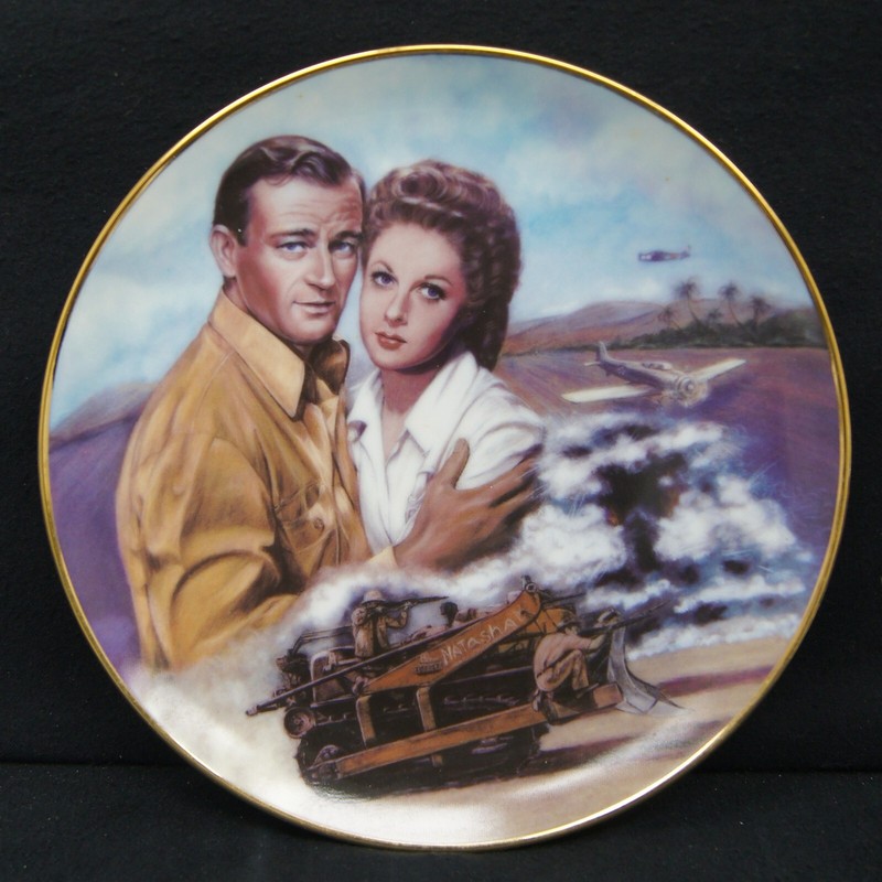 THE FIGHTING SEABEES 9" Collectors Plate JOHN WAYNE Limited Edition