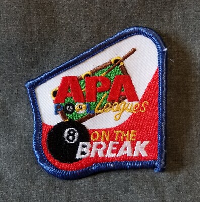 LMH Patch APA American Poolplayers Pool 8 ON The BREAK 8-BALL Snap Award Badge r
