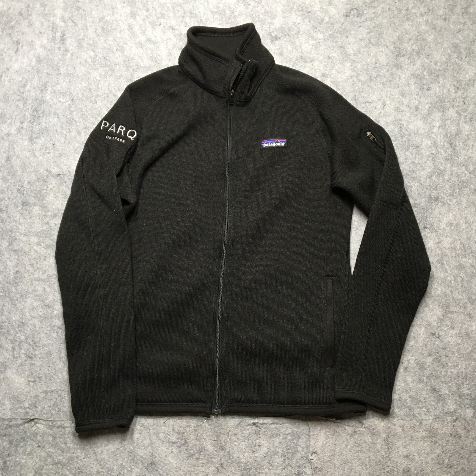 Patagonia Better Sweater Mens M Black Fleece Full Zip Jacket with P6 Logo