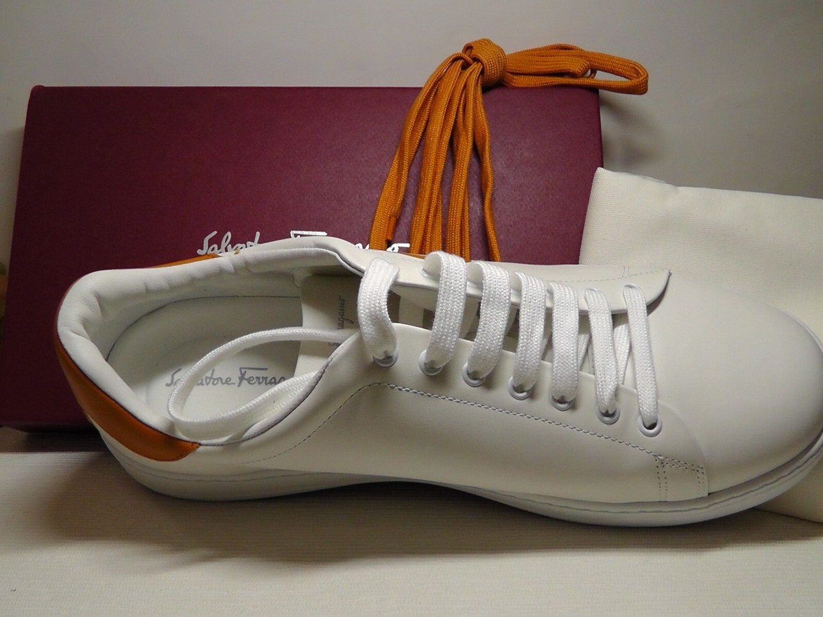 Ferragamo♪SALE♪0755492 Salvatore Ferragamo NUMBER WHITE/ORANGE Double Gancio Low